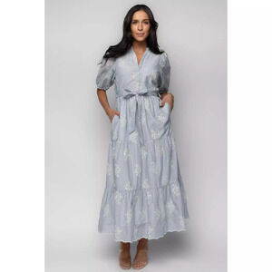 Never Worn - Baltic Born Marguerite Embroidered Dress | Light Blue Size XLXL